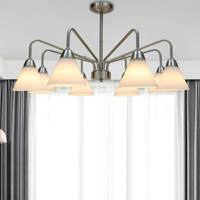 Metal and Glass Chandelier Lighting Fixtures Modern Hanging Ceiling Lights for Living Room