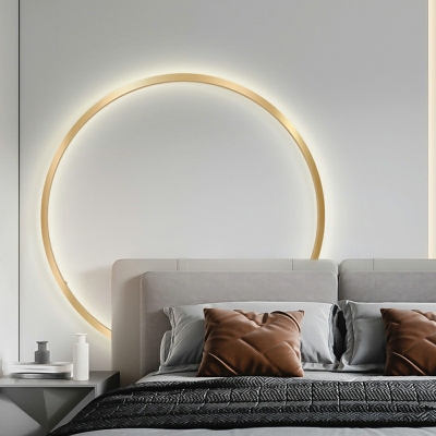 Modern Circular Wall Mounted Light Fixture Metal Sconce for Bedroom