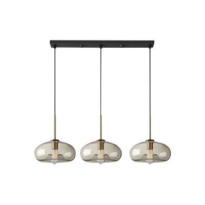 Transparent Glass Single 3 Heads Hanging Light Fixtures Hanging Ceiling Lights