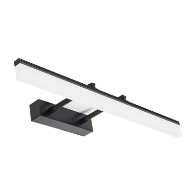 1 Light Streamlined Vanity Light Fixtures Modern Style Metal Vanity Wall Light Fixtures in Black
