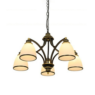 10-Light Chandelier Lamp Minimalism Style Bell Shape Metal Hanging Ceiling Lights