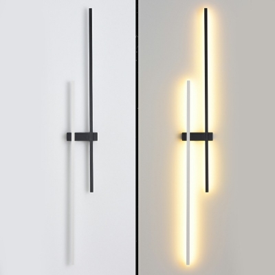2-Light Sconce Lights Contemporary Style Linear Shape Metal Warm Light Wall Mount Light Fixture