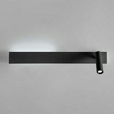 2 Lights Reading Wall Light Led Light Fixture Modern Style Metal Reading Wall Lamp in Black