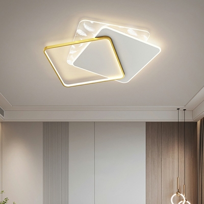 Geometric Flush Lighting Modern Metal 3-Light Flush Mount Lamp for Bedroom