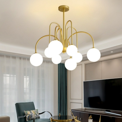 Globe Chandelier Lights Traditional Glass Chandelier Light Fixture in Gold for Living Room