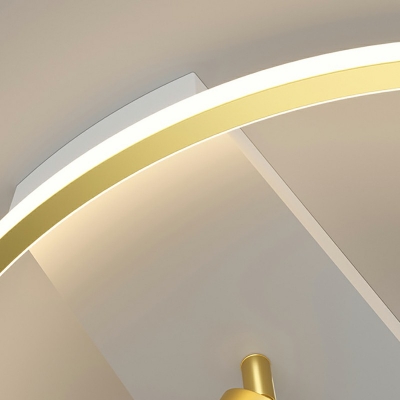 Gold Super Thin Flush Ceiling Light Fixture Modern Style Metal 3 Lights Flush Mount Lights