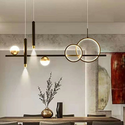 LED Modern Pendant Lighting Fixtures Minimalism Island Chandelier Lights for Living Room
