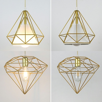 Metal Geometric Pendant Light Fixture Single Lights for Dining Room