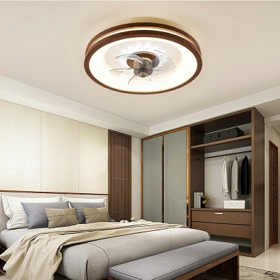 Modern Ceiling Fans Drum Simplistic Flush Mount Ceiling Light Fixtures for Living Room