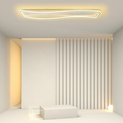 Modern Style Spiral Flush Mount Fixture Metal 1-Light Flush Light Fixtures in White