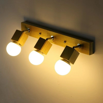 Nordic Style Strip Wall Light Wood Wall Lamp for Bathroom