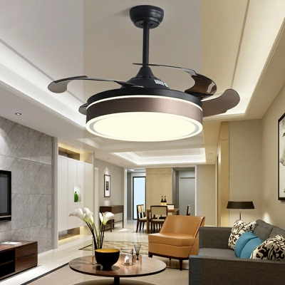 Semi Fan Flush Modern Style Acrylic Semi Fan Flush Mount Light for Living Room
