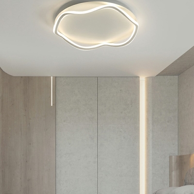 1-Light Ceiling Mounted Fixture Minimalist Style Circle Shape Metal Flushmount Ceiling Lamp