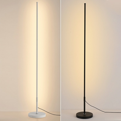 1-Light Floor Lights Contemporary Style Linear Shape Metal Stand Up Lamps