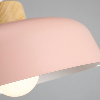 1-Light Pendant Lighting Fixtures Simple Style Geometric Shape Metal Hanging Lamp Kit