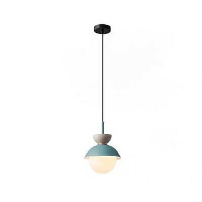 1-Light Pendant Lighting Minimalist Style Geometric Shape Metal Hanging Lamp