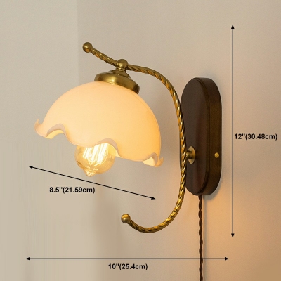 1-Light Sconce Lights Industrial Style Dome Shape Metal Wall Mount Light