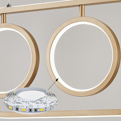 4-Light Island Ceiling Lights Contemporary Style Round Shape Metal Pendant Lighting