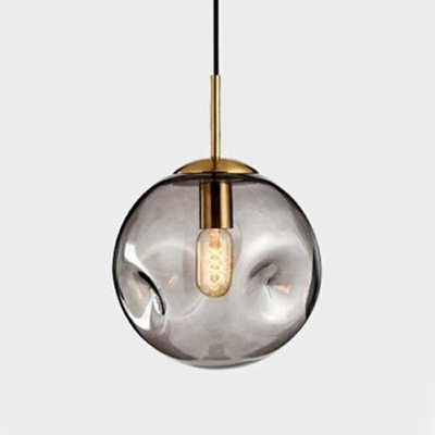 Amber Pendulum Hanging Light Fixtures Modern Style Lattice Glass 1 Light Hanging Lights
