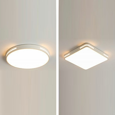 Circular Flush Mount Light Modern Style Acrylic 1-Light Flush Light Fixtures in White