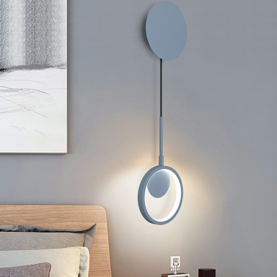 Contemporary Hoop Wall Mounted Light Fixture Metal Sconce for Bedroom