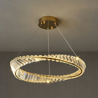 Contemporary Ring Chandelier Light Fixture Crystal Pendant Chandelier