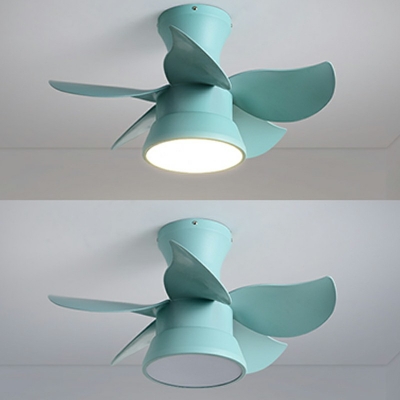 Contemporary Semi Flush Mount Light Fixture Metal Semi Flush Mounted Fan Led Lights
