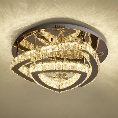 Crystal Flush Mount Light Contemporary Ceiling Light for Living Room