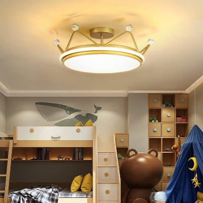 Kids Style Spheres Flush Mount Lighting Metal 1-Light Flush Ceiling Light Fixtures in Blue