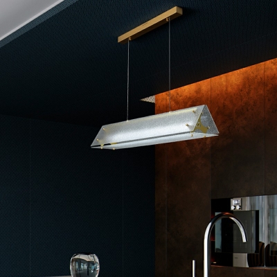 Linear Glass Island Chandelier Lights Modern Minimalism Hanging Ceiling Light for Dinning Room