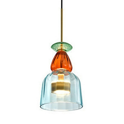 Macaron Glass Hanging Pendant Light Modern Minimalism Ceiling Light Fixture for Bedroom