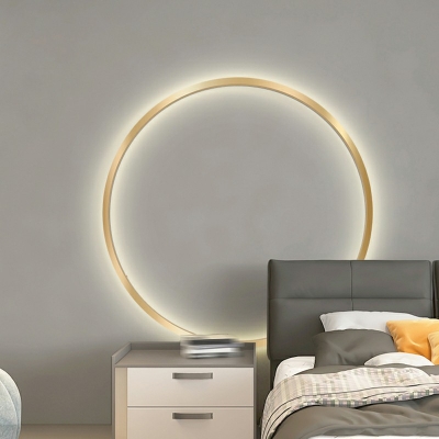 Modern Circular Wall Mounted Light Fixture Metal Sconce for Bedroom