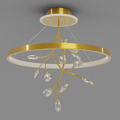 Modern Crystal Glass Hanging Pendant Light Ambient Lighting for Dining Room
