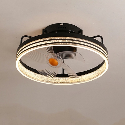 Modern Style Circular Flush Mount Light Fixtures Metal 1-Light Flush Ceiling Light Fixture in Gold
