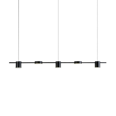 Nordic Style Strip Island Pendant Wrought Iron Pendant Lamp in Warm Light for Dining Room