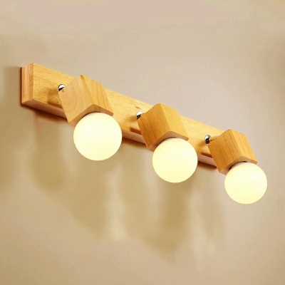 Nordic Style Strip Wall Light Wood Wall Lamp for Bathroom