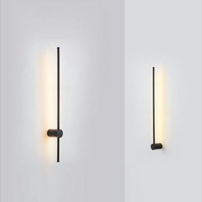 Slim Linear Stick Wall Mount Lighting Minimalist Metal LED Hallway Surface Wall Sconce in Black/Gold