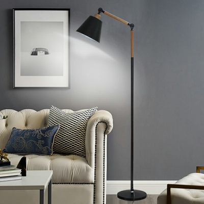 1 Light Contemporary Floor Lamp Metal Shade Floor Lamp for Living Room