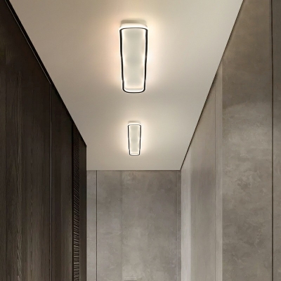 1-Light Flush Mount Contemporary Style Rectangle Shape Metal Third Gear Ceiling Mounted Lights