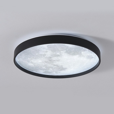 1-Light Flush Mount Contemporary Style Round Shape Metal Ceiling Mounted Light