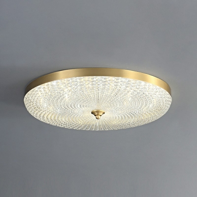 1-Light Flushmount Lighting Traditional Style Dish Shape Metal Third Gear Ceiling Mounted Fixture