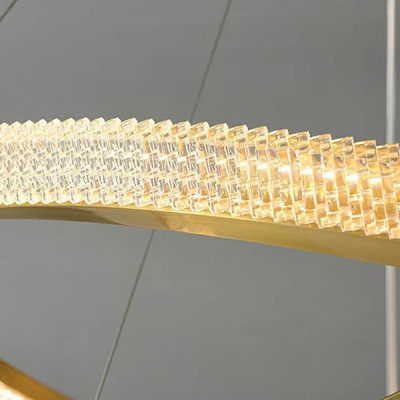 1-Light Hanging Lamps Modernist Style Circle Shape Metal Chandelier Light Fixture