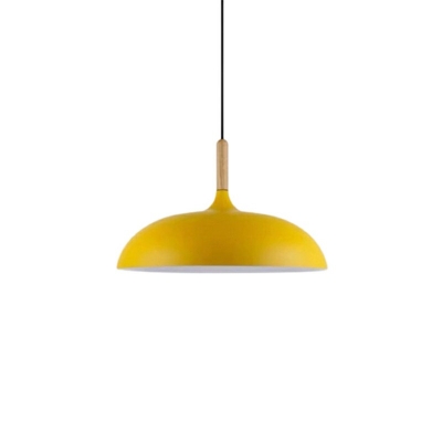 1-Light Pendant Lighting Fixture Industrial Style Dome Shape Metal Hanging Lamps