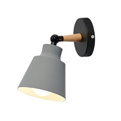 1-Light Sconce Light Fixture Minimalism Style Cone Shape Metal Wall Mounted Lights