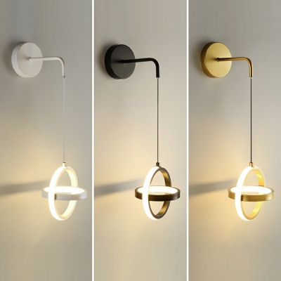 1-Light Sconce Lights Modernist Style Geometric Shape Metal Warm Light Wall Mount Lighting