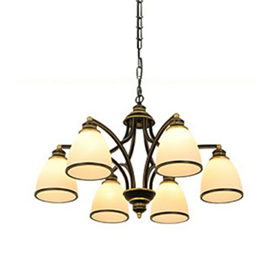 10-Light Chandelier Lamp Minimalism Style Bell Shape Metal Hanging Ceiling Lights