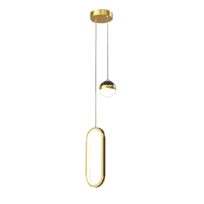 2-Light Hanging Lights Modernist Style Geometric Shape Metal Suspension Pendant