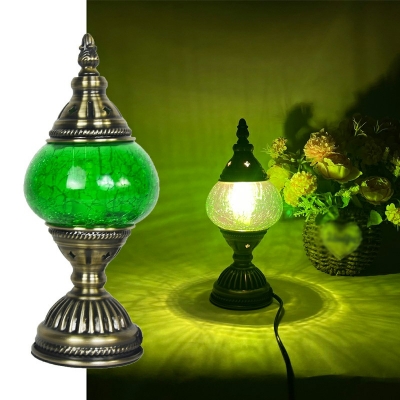 Asian Glass Single Light Table Lamps Bedside Reading and Bedroom Lamps