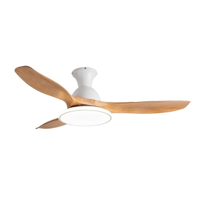Contemporary Semi Mount Ceiling Metal Fan Lighting for Living Room
