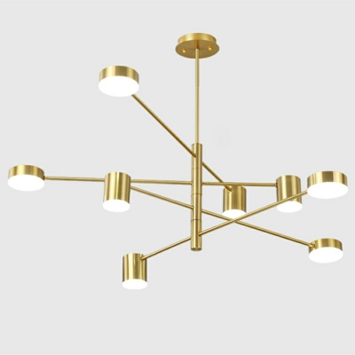 Contemporary Third Gear Asymmetric Chandelier Light Fixtures Metal and Acrylic Ceiling Chandelier